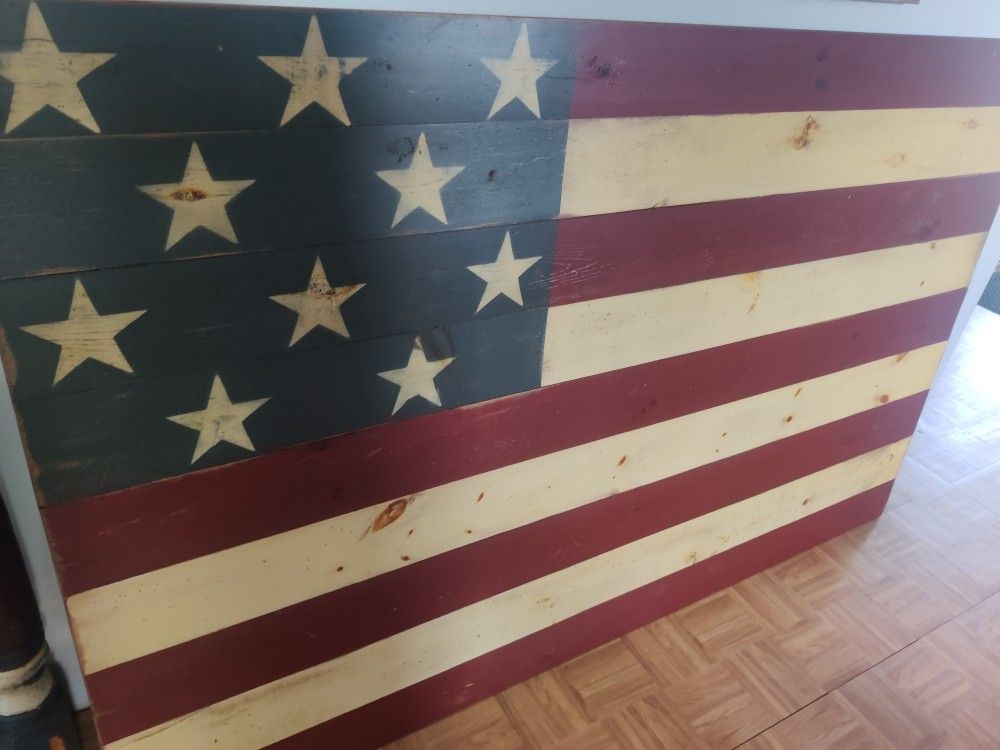 Large Wooden Flag Table, 72 X 45