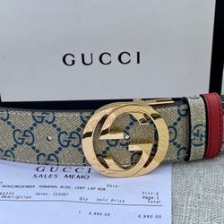 Gucci Reversible Leather Belt With Box 