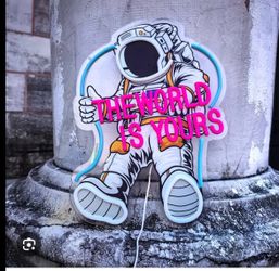 Astronaut "The World Is Yours" Neon LED Sign