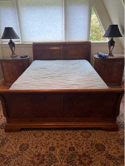 Thomasville Elysee bedroom set with queen sleigh bed and Italian marble tops