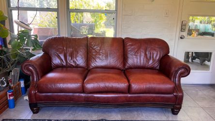 Genuine Leather Sofa – Cognac Brown – $450 OBO