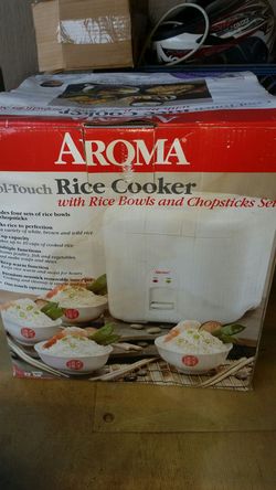 Aroma rice cooker with bowl and chopsticks set boxed unused