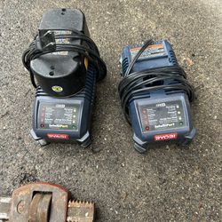 Ryobi plus one chargers and one battery