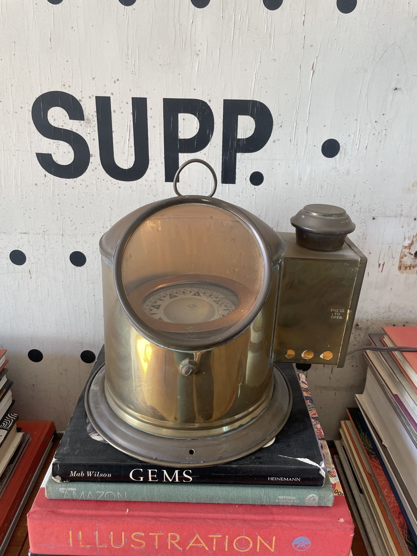 Vintage Brass Ship Lantern, Nautical Decor