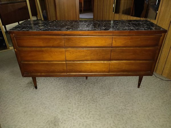 9 Drawer Mid Century Dresser By Bassett Furniture Industries Inc
