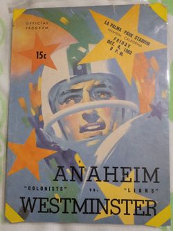 Anaheim High School Colonist vs the Westminster High School Lions