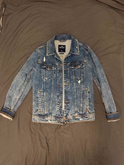 Hollister Distressed Navy Blue Denim Jacket