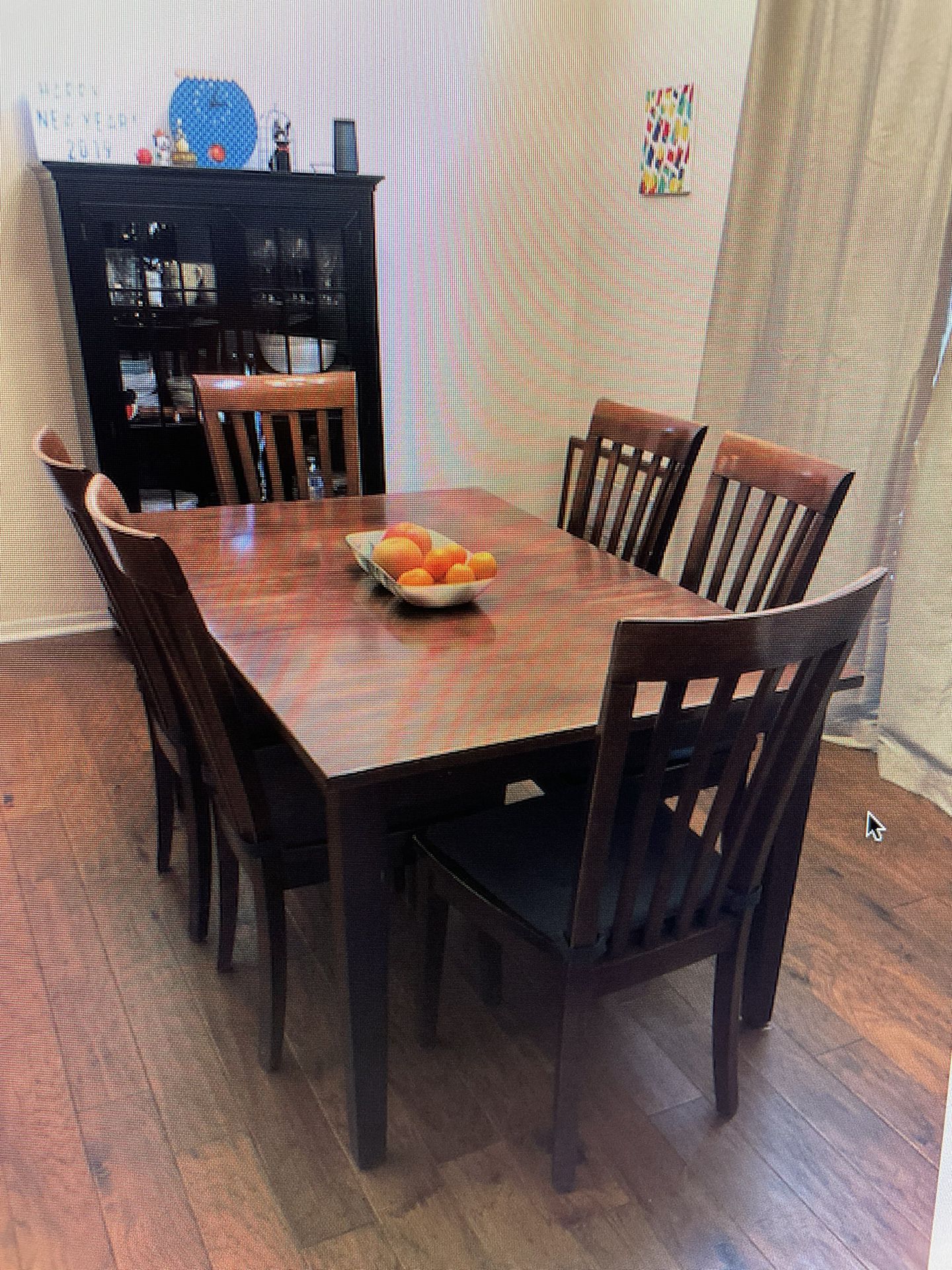 Wood 6 Person Dining Table and Chairs