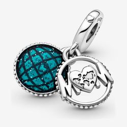 Glitter Globe Mom Pandora Sterling Silver Dangle Charm
