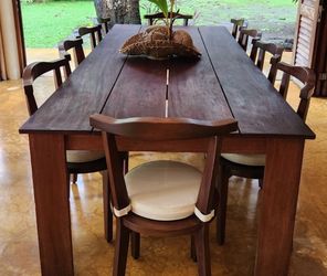 Large Wood Dining Table with Chairs