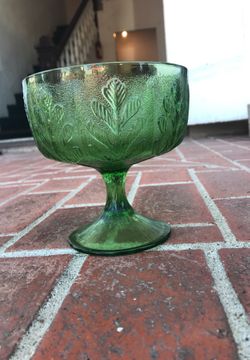 Green glassware for candy table