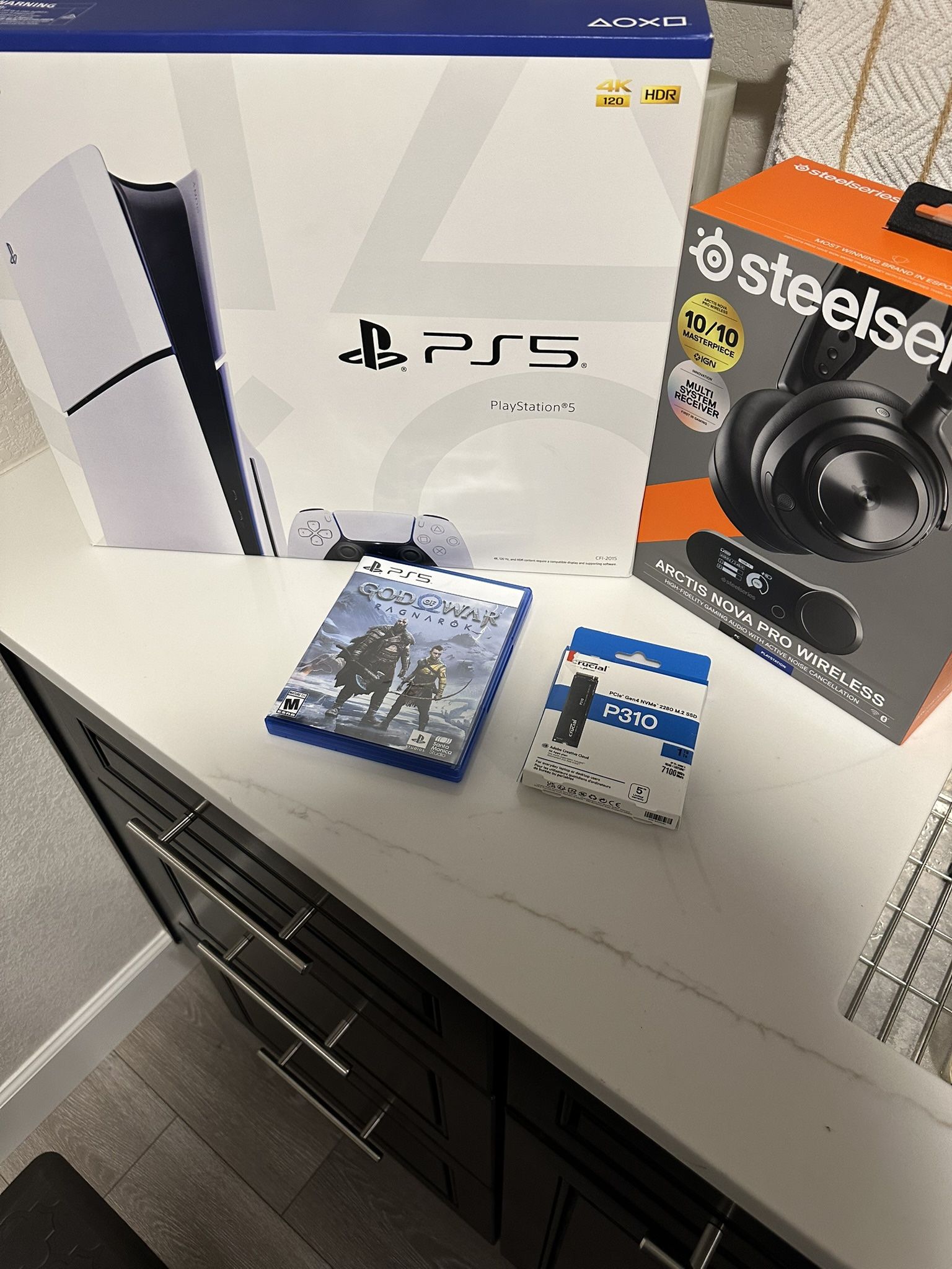 Ps5 Slim With Steel Series Headphones