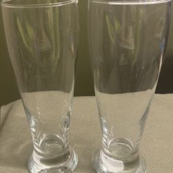 2 Tall Beer Glasses