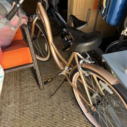 26” Bayside Rose Gold Cruiser Bike – Shimano – Needs Tubes