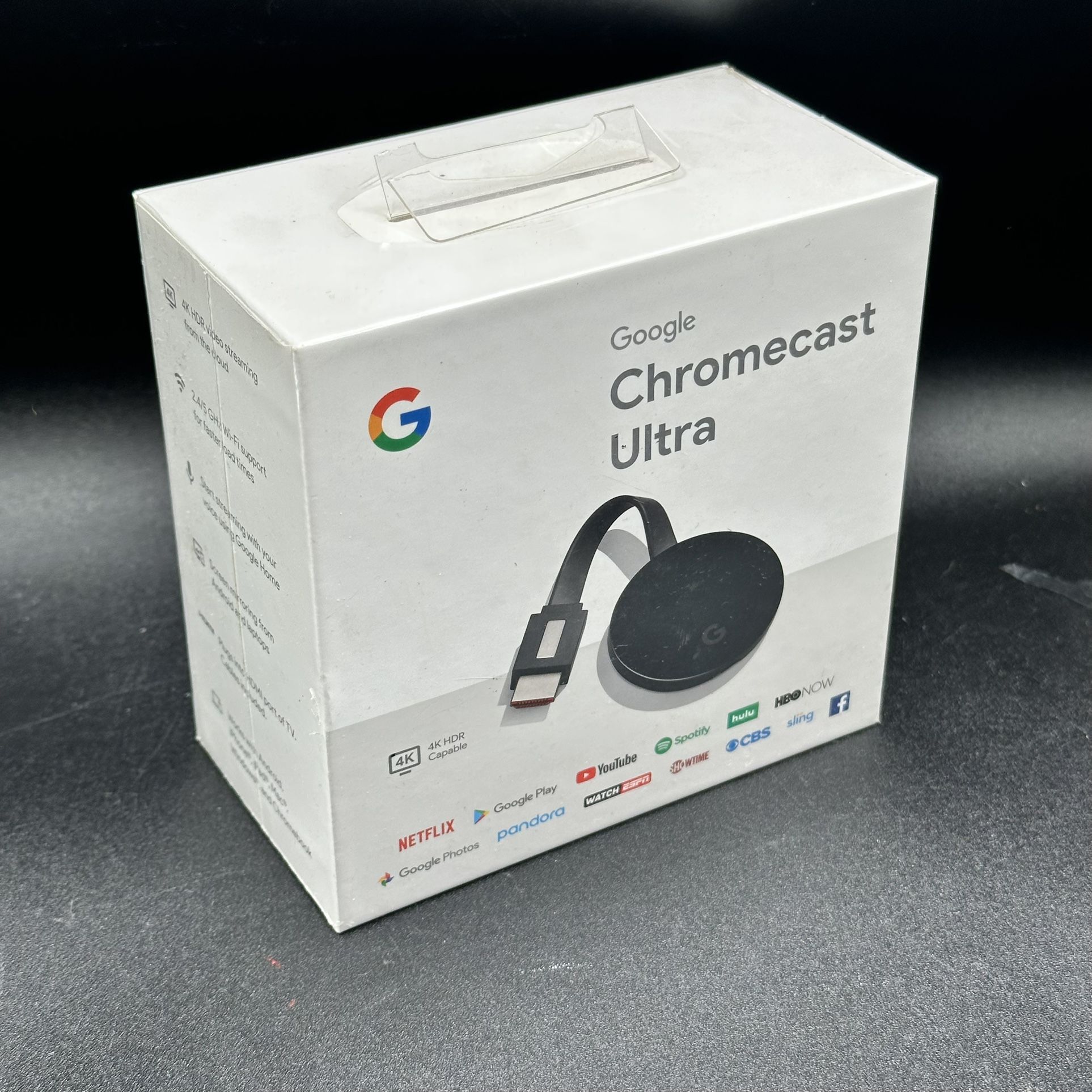 New* Google Chromecast Ultra 4K Digital Media Streamer - Black (GA3A00403A14)