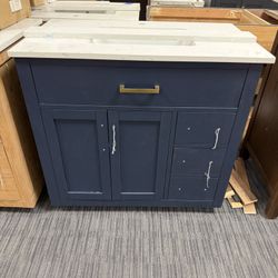 37” Bathroom Vanity In Blue 