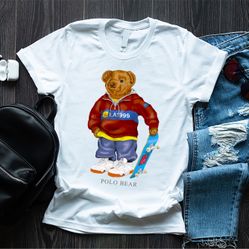 S-White-New-Unisex T Shirts For Man T shirts For Women Kaws Shirt Supreme T Shirt Teddy Bear Papa Bear