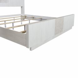 Modern Light Wood Bedroom Set with Dresser, Mirror, and 2 wide Nightstands