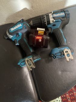 Makita Conbo Used  Ammer  Drill Impact And Batteri