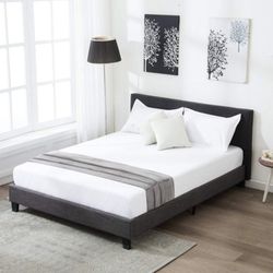 Upholstered Metal Bed Frame with Headboard (Mattress not included) FULL SIZE