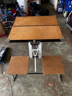 Portable Folding Picnic/Camping Table with Attached Seats