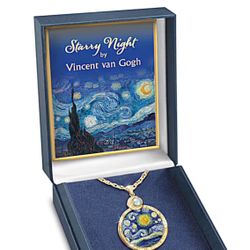 CHRISTMAS GIFT!!   Necklace Bradford Exchange “Starry Night” Gold Pendant 