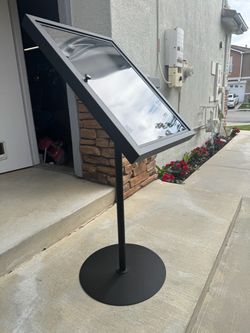 Private event, wedding, party very large metal menu board, enclosure case. 50 inches tall. Brand new