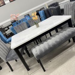 6pc Dining Set 🔥 Take It Home With Only $50 Down 