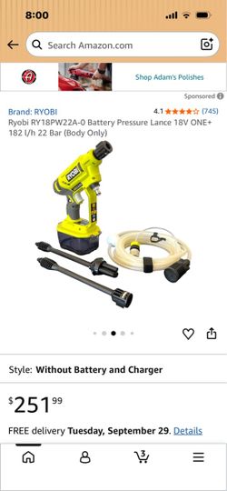 New p pressure washer rioby cargador y baterĂa y bolsa de rioby