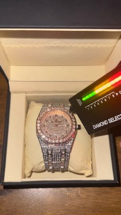 AP rose gold moissanite watch