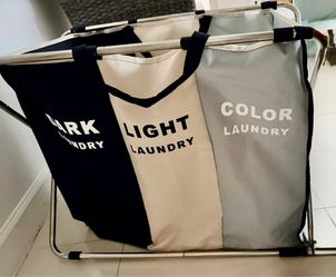 3-Compartment Laundry Hamper Sorter – Foldable