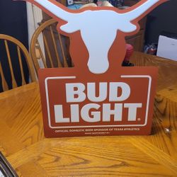 Texas Longhorns Bud Light Metal Sign 