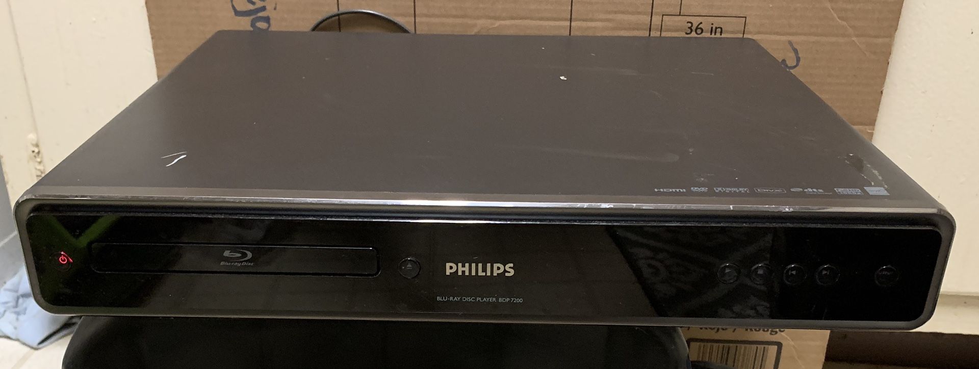 PHILLIPS BDP 7200 HD BLURAY DVD DISC PLAYER
