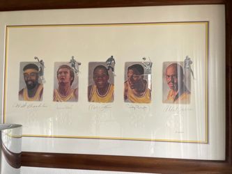 Los Angeles Lakers Legends Hands Signed Lithograph