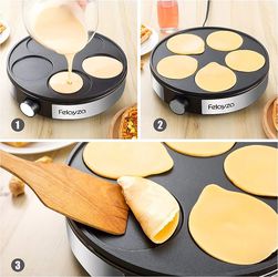 12 Griddle & Crepe Maker, Non-Stick Electric Crepe Pan with Batter Spreader