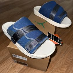 Jordan Nike Slides Sandles Crater Blue White Men’s Size 11 New With Box