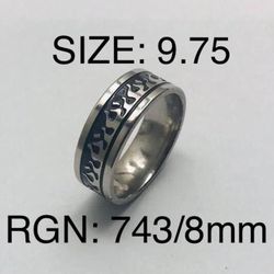 Stainless Steel Ring Band For Men & Women: Size-9.75/RGN-743