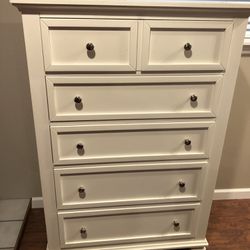 Tall White Real Wood Dresser