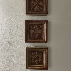 Set of 3 Ceramic Wall Decor