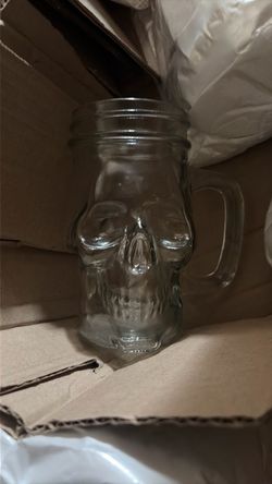 glass skull-shaped cup