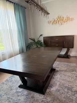 Solid Wood Dining Table (Espresso Finish)