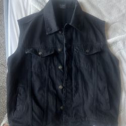 Black Denim riding vest 