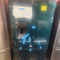 Black Friday Sale Cafe 36 Inch 4 Door Refrigerator Counter Depth 22.3 Cu Ft Dark Grey With Silver Handles CXE22DP3PGD1