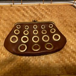 Cole Hann Clutch Purse Gold Accents 