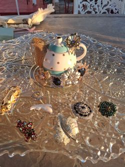 12 beautiful Brooches 1 hair clip
