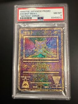 1999 Pokemon Ancient Mew “nintedo” error Promo PSA 8