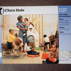 1996 Grolier Clara Hale House Humanitarian History Vintage Collectible Large Card