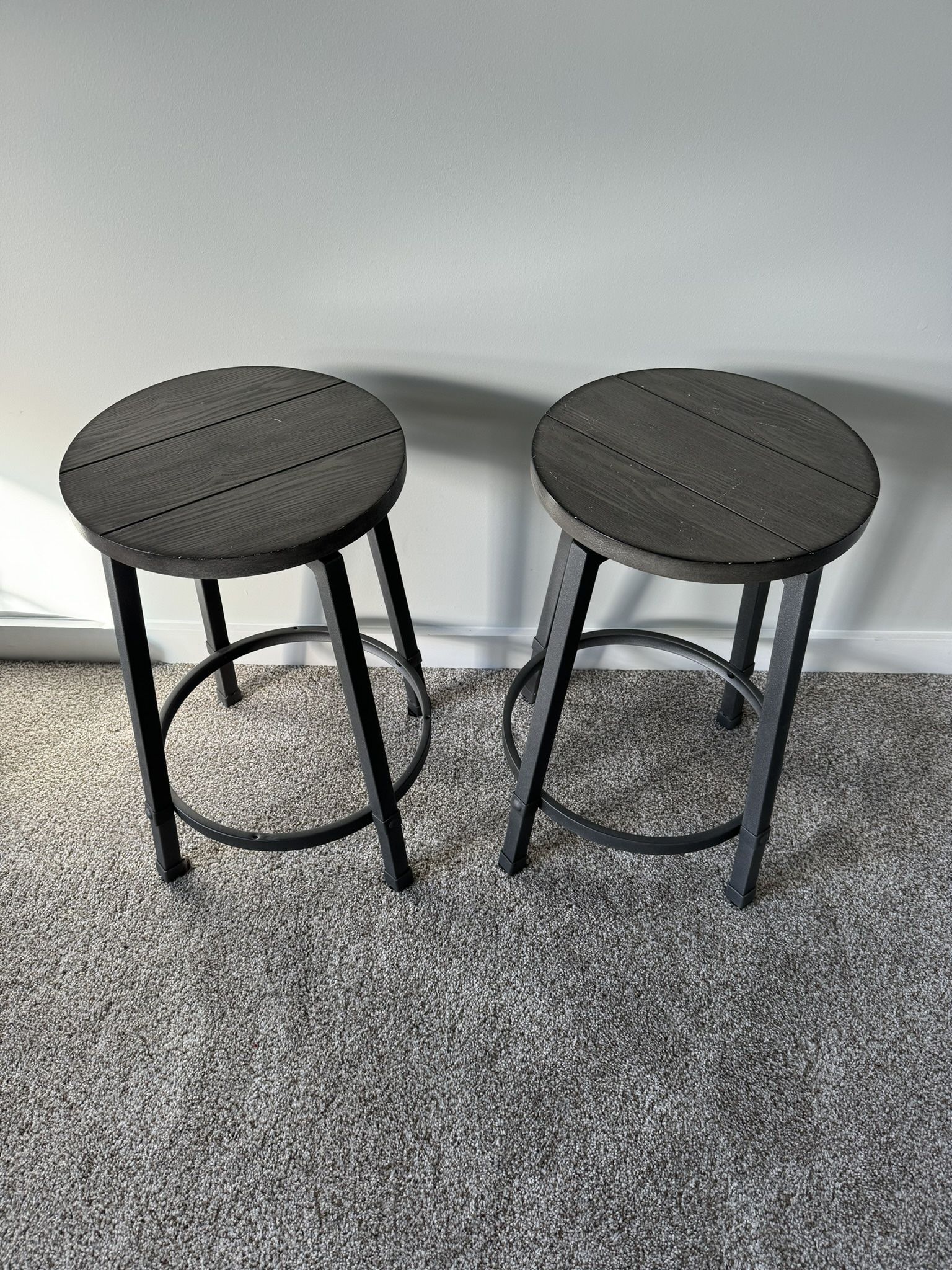 Iron and Wood Grey Counter Stools