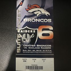 Denver Broncos Ticket Stub 