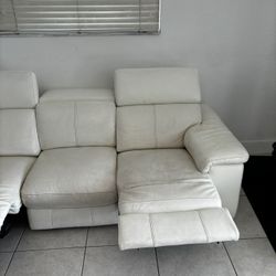 USED WHITE LEATHER COUCH